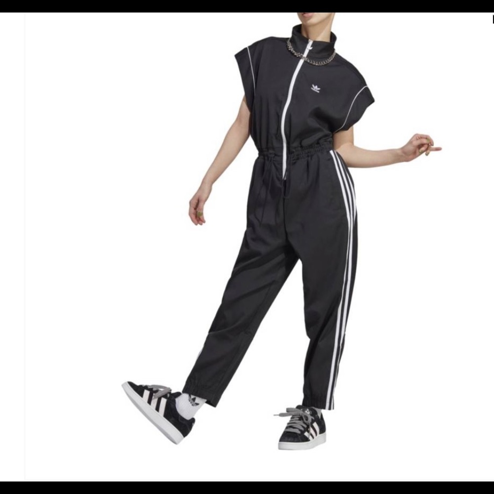 NWOT Adidas black and white jumpersuit.
